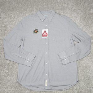 Roots 73 Baywood Shirt NWT Mens Large Gray Cotton/Polyester L/S Button Down